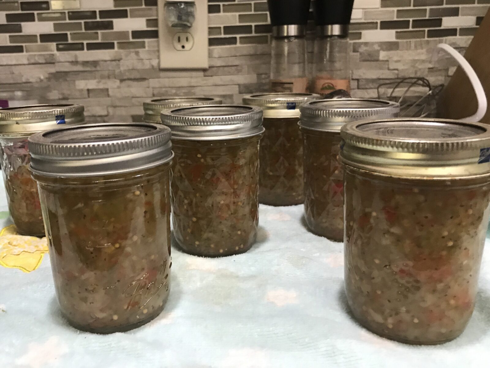 Sweet Pickle Relish in mason jars canning recipe