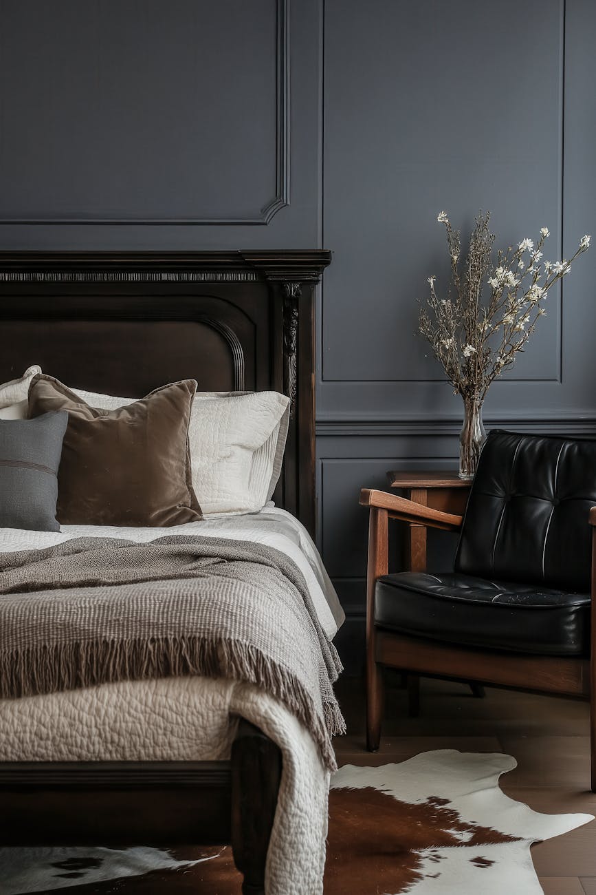 elegant dark themed bedroom interior design hygge home design ideas to feed your mental health