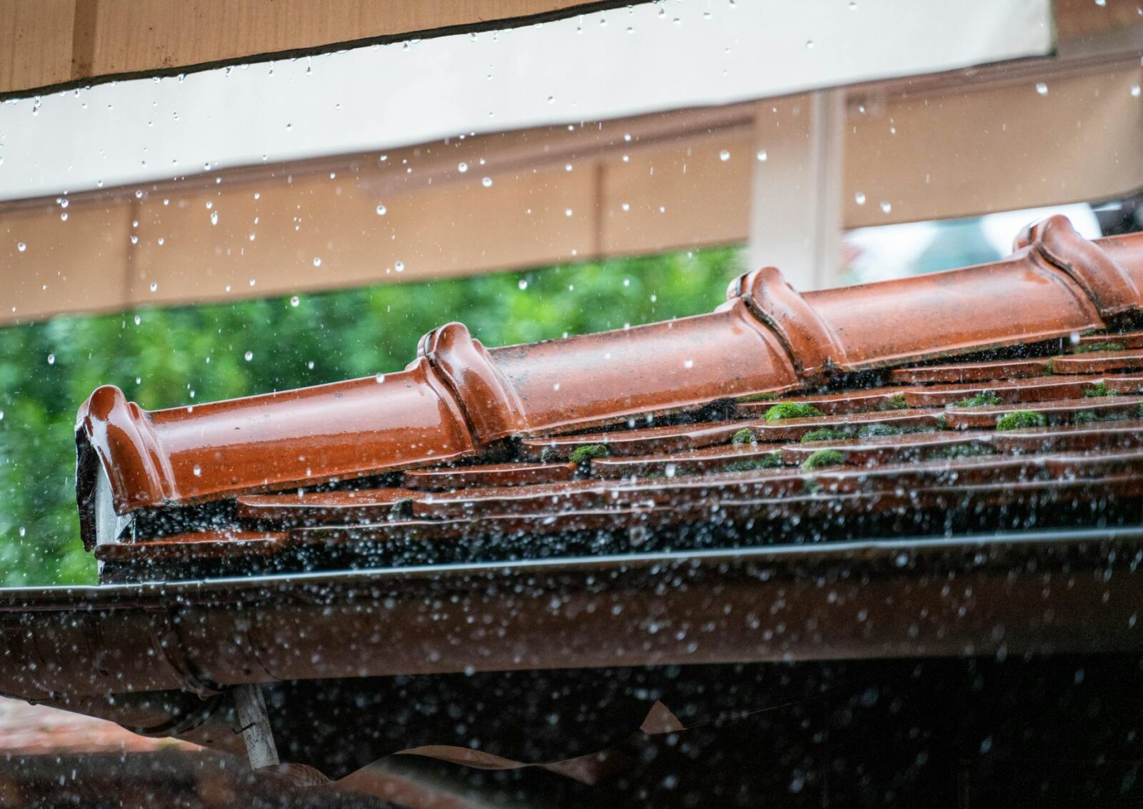 close up shot of a roof while raining Everything You Need to Know About Gutter Maintenance in a Nutshell
