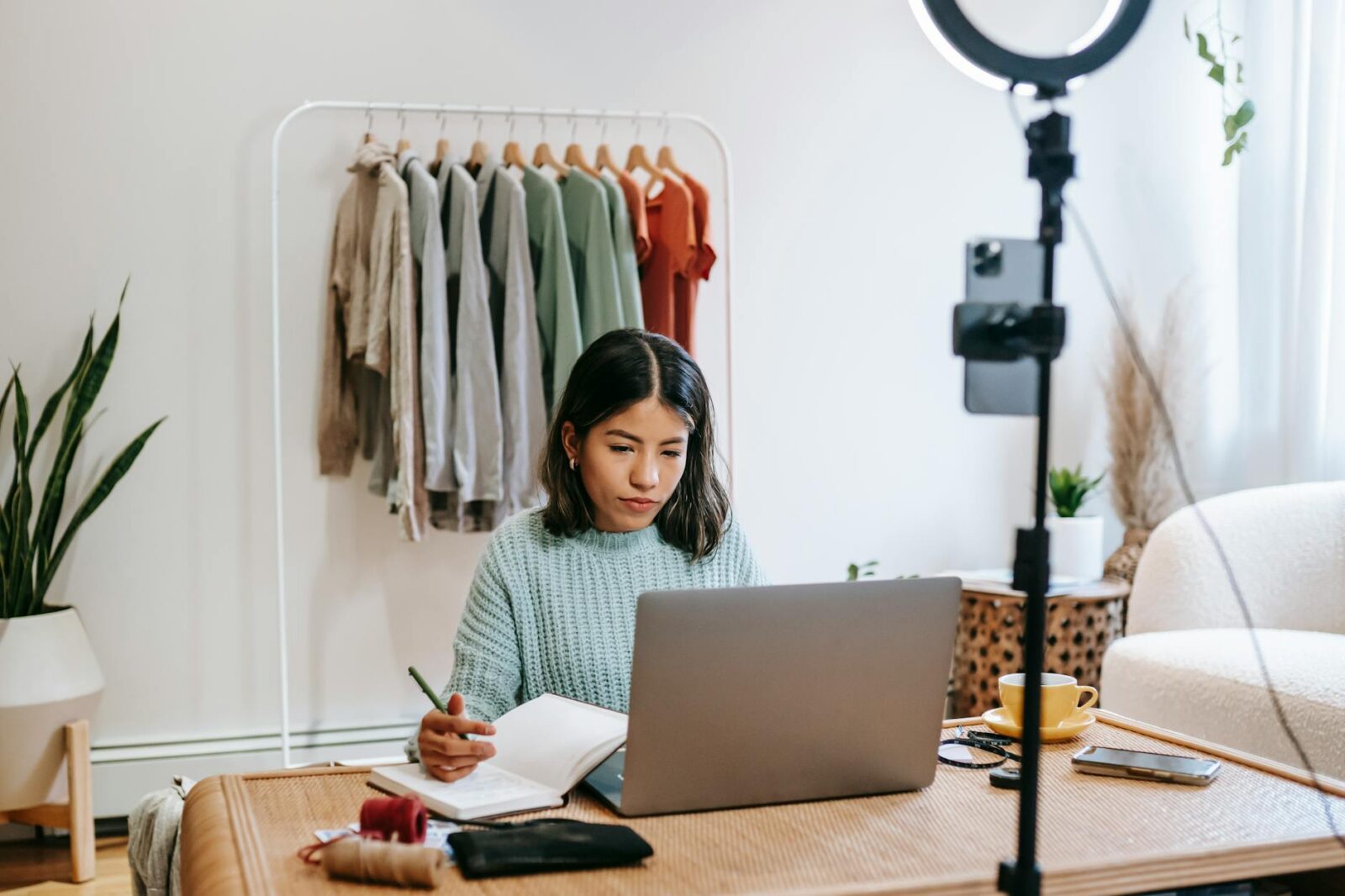 focused blogger working on project at home How to Do Influencer Marketing Like a Pro: Crush the Game and Build Your Brand