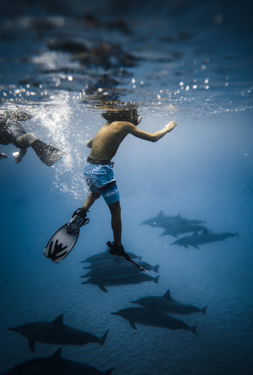 anonymous man in diving mask swimming undersea Luxurious Travel Activities to Add to Your Bucket List