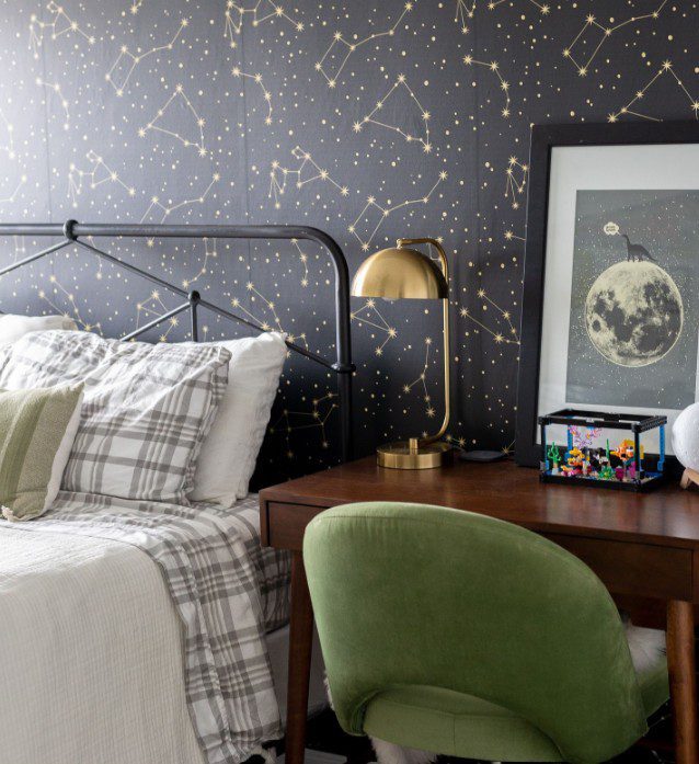 How to Use Modern Black Wallpaper to Add Drama to Textured Walls