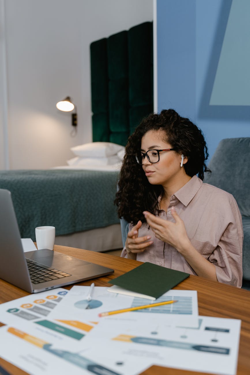 professional woman having a video conference Why Virtual Meetings Are a Game-Changer for Real Estate Efficiency