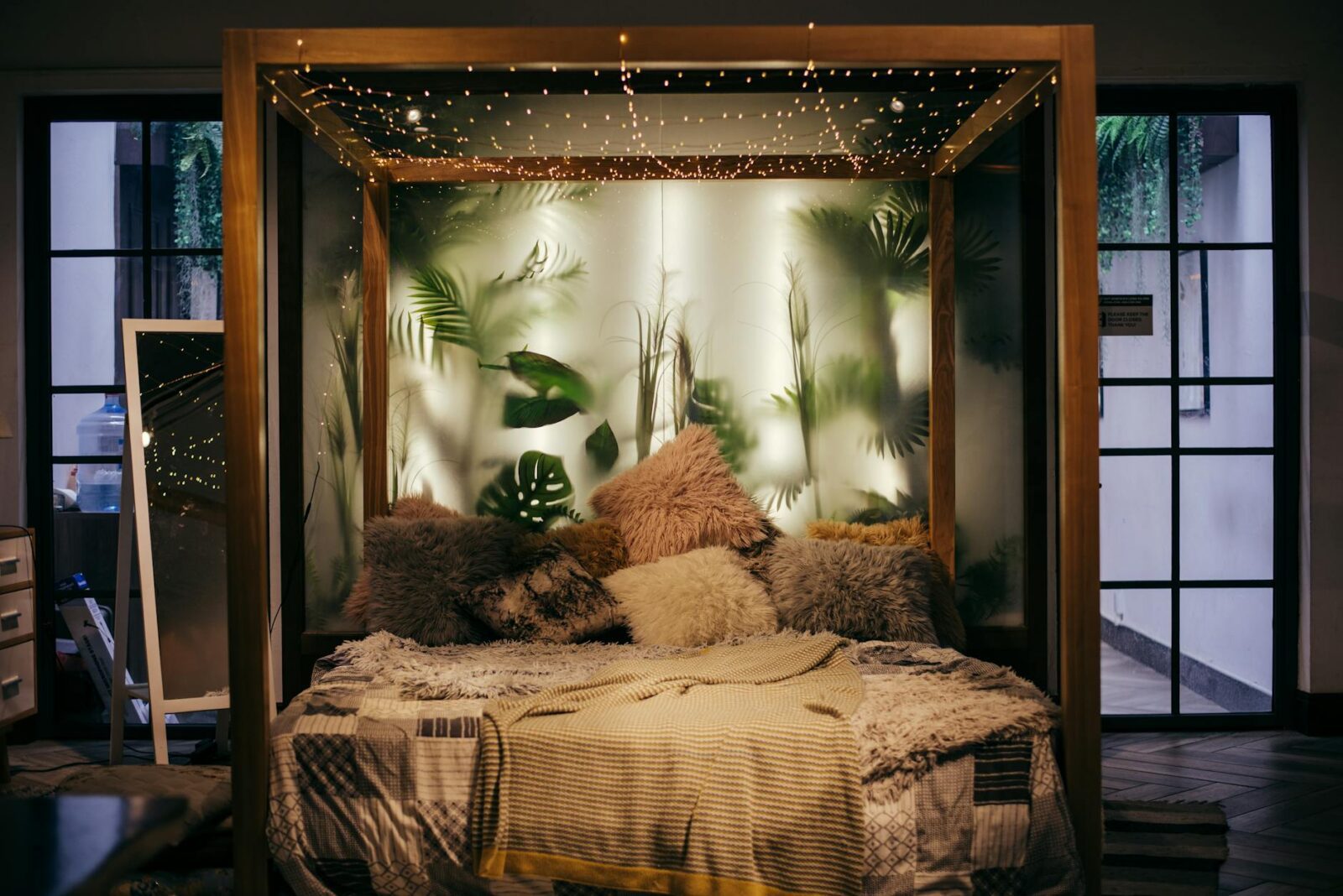 string lights hanged on bed frame Home Sanctuary Design: 8 Ways To Create Your Relaxation Space