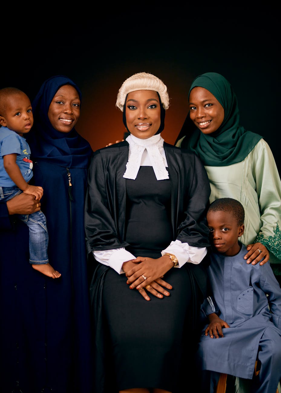 diverse family portrait with lawyer in robe Top Reasons to Pursue a Legal Career: Growth, Prestige, and Opportunity