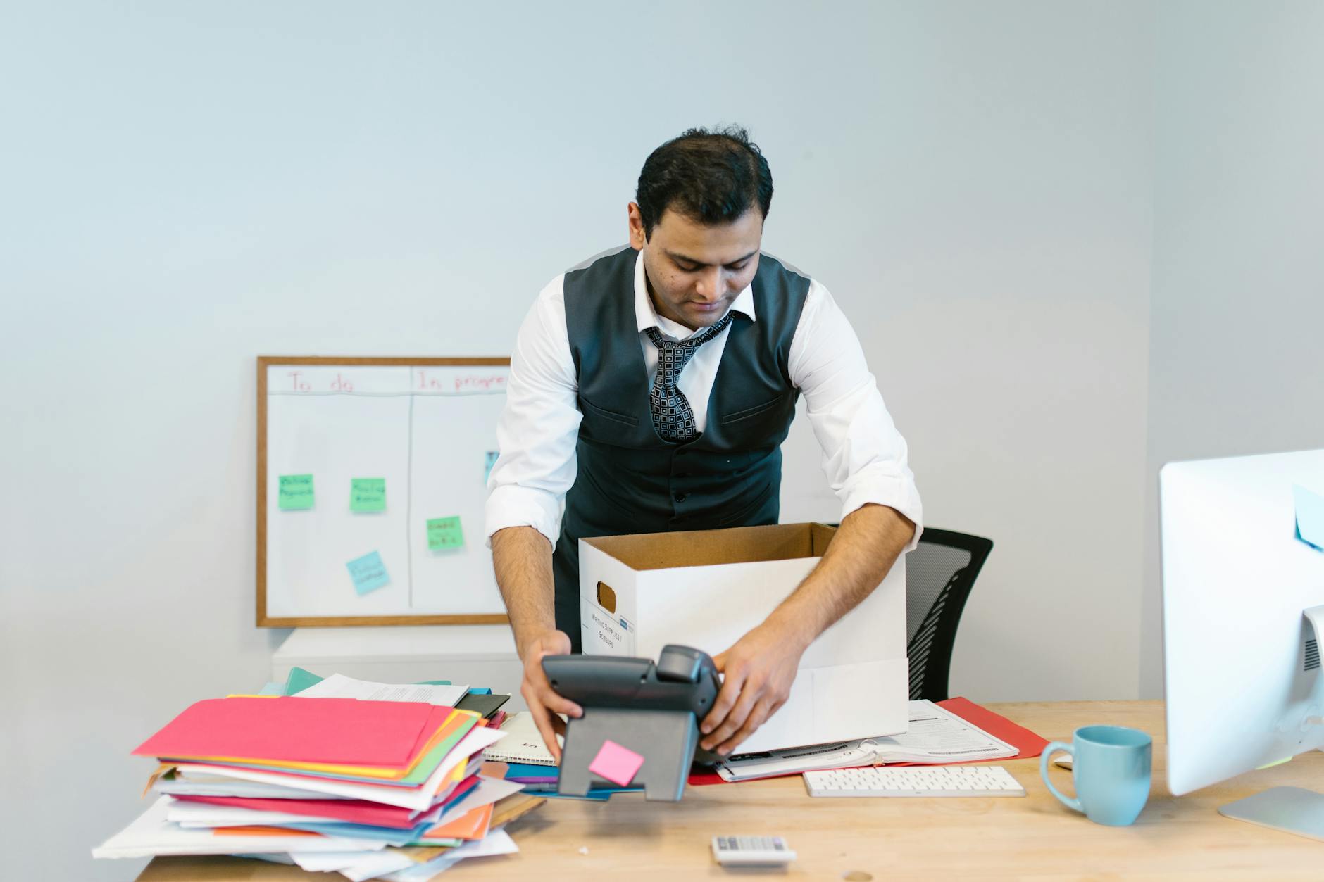 man packing up his desk How to Move Offices Successfully: A Step-by-Step Business Relocation Guide