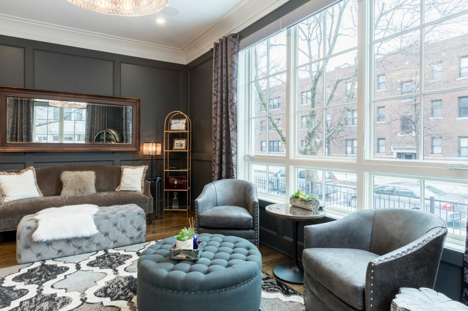 round tufted gray ottoman The Reality of Buying a Home You Should Know