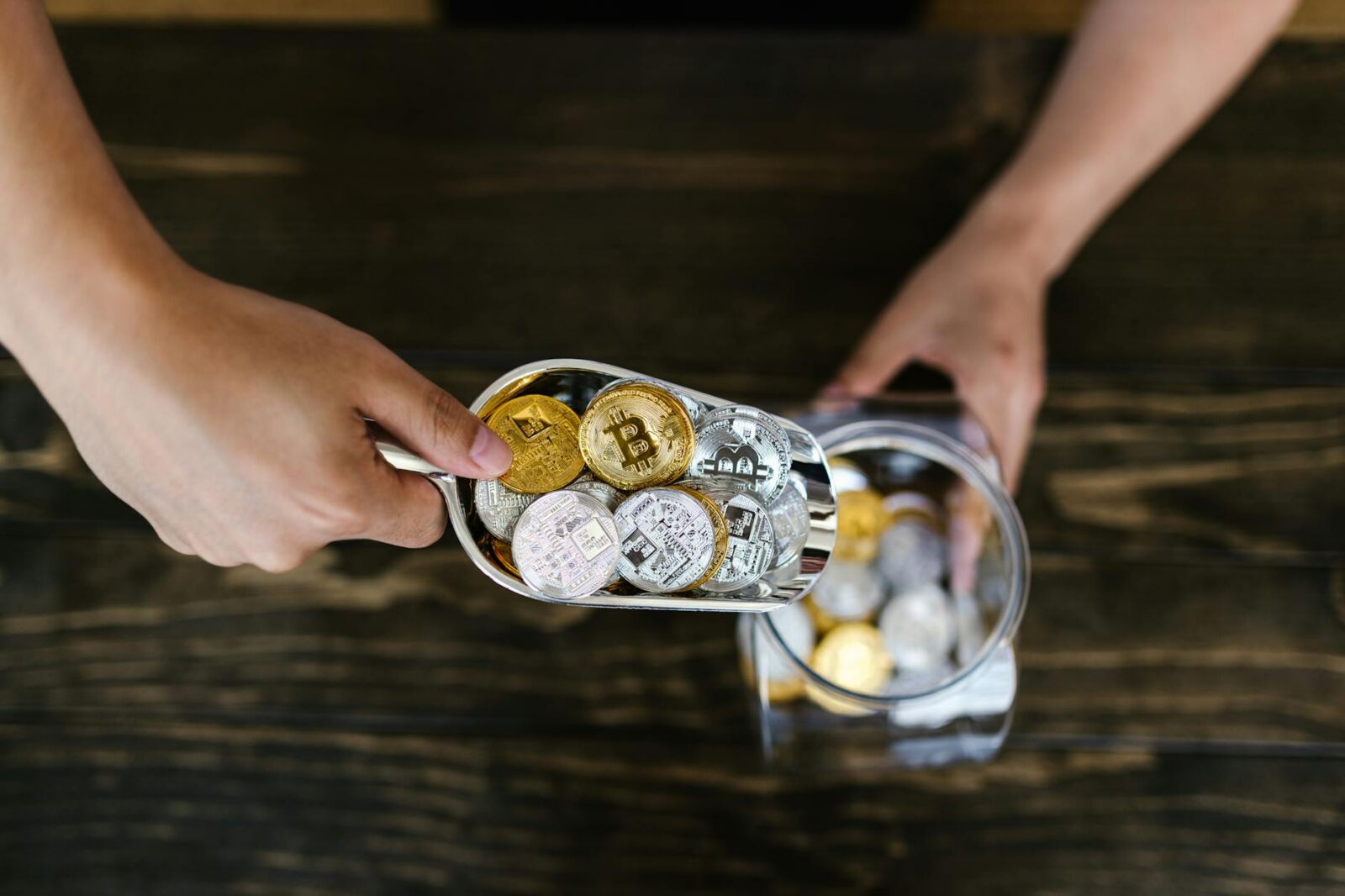 coins on a scooper The Future of Crypto Tools for Small Businesses
